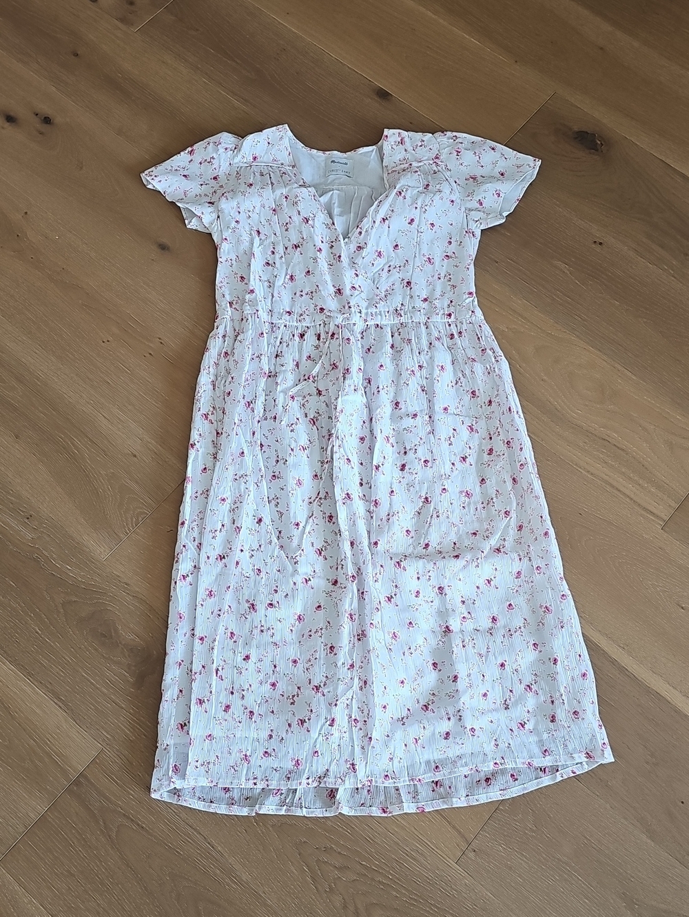 Christy Dawn The Dawn Dress Rhubarb Ditsy Spray Floral Midi Dress w/ Pockets - Picture 2 of 5